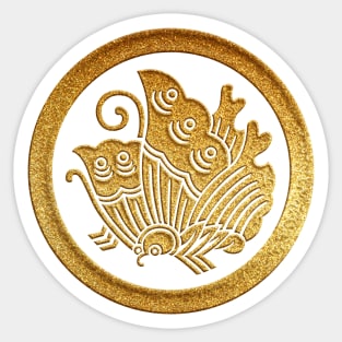 Gold Maruni Agehacho Kamon Sticker